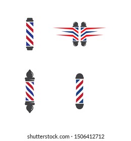 Barber pole set  logo ilustration vector template