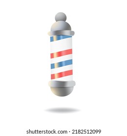 Barber pole. Barber shop concept. Stock vector illustration of barber pole. Isolated white background.