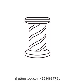 Barber pole vector emoji sign red blue striped