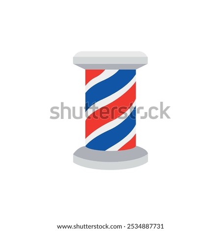 Barber pole vector emoji sign red blue striped