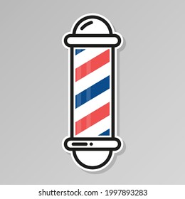 Barber pole. Vector illustration in Cartoon design
