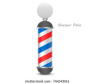 Barber pole vector illustration on white background. Barber shop