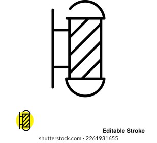Barber Pole Vector Line Icon