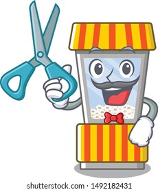 Barber Popcorn Vending Machine Cartoon Isolated 스톡 벡터(로열티 프리) 1492182431