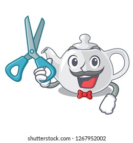Barber porcelain teapot with a pattern cartoon