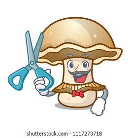 Barber portobello mushroom character cartoon