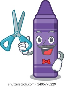 Barber purple crayon above the cartoon book