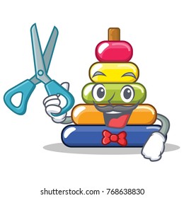 Barber pyramid ring character cartoon