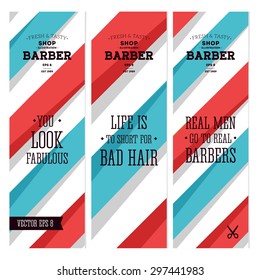 Barber quote collection. Vector illustration