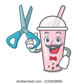 Barber raspberry bubble tea character cartoon