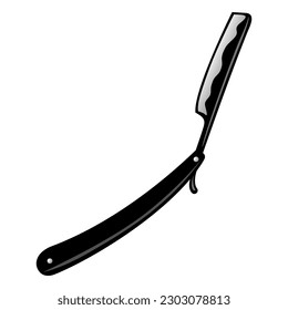 Barber Razor Blade Knife Vector Flat Design