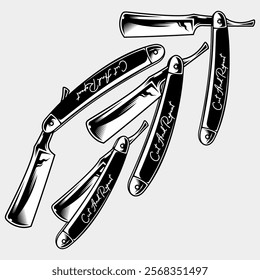 Barber razor blade knife vector