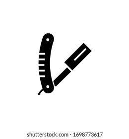 barber razor icon vector illustration glyph style design. isolated on white background