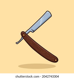 Barber Razor Object concept Cartoon Icon Vector
