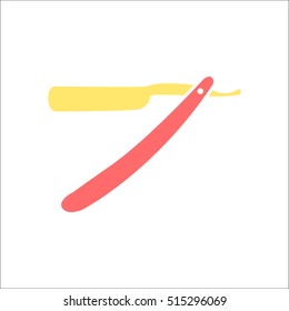 Barber razor sign flat symbol icon on background