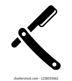 Barber razor solid icon, vintage razor