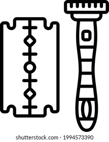 Barber Razors Kit for Men Concept, Gift Idea for Difficult Dad Vector Icon Design, Happy Fathers Day Symbol, Dads Gift Elements Sign, Parents Day Stock illustration