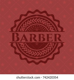 Barber realistic red emblem