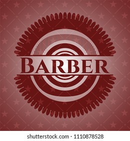 Barber red emblem. Retro