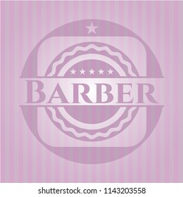 Barber retro pink emblem