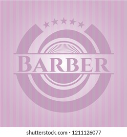 Barber retro pink emblem