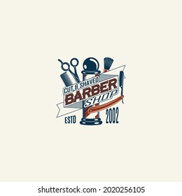Friseur-Retro-Vintage-Logo, Vektorgrafik