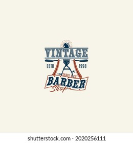 barber retro vintage logo vector