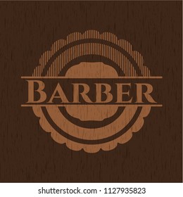 Barber retro wooden emblem