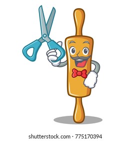 Barber rolling pin character cartoon
