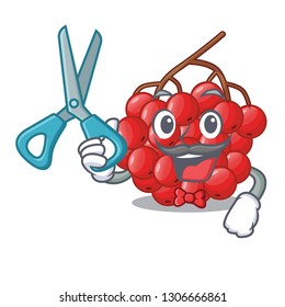 Barber rowan berries fruit on cartoon wood