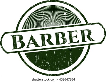 Barber rubber stamp with grunge texture