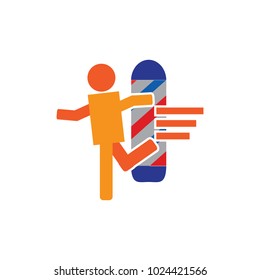 Barber Run Logo Icon Design