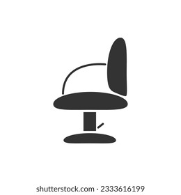 Barber s chair. The barber chair icon. A chair from the silhouette beauty salon. Vector illustration isolated on a white background