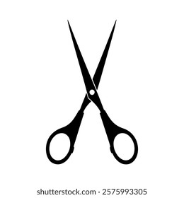 Barber salon hair cutting scissors silhouette icon vector illustration design on white background.