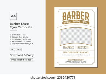 Barber salon poster barbershop flyer haircut banner template