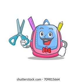 Barber school bag character cartoon