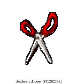 barber scissor cut game pixel art retro vector. bit barber scissor cut. old vintage illustration