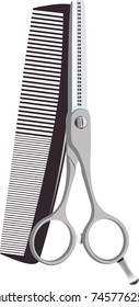 barber scissors to black out and black comb