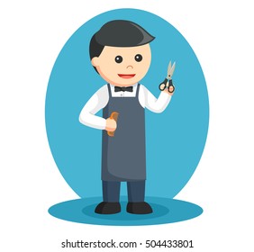 barber with scissors and comb