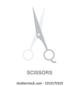 Barber scissors flat icon on white transparent background. You can be used barber scissors icon for several purposes.
