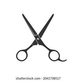 Barber scissors graphic icon. Shears for hair cutting sign isolated on white background. Barber shop symbol. Vector illustration