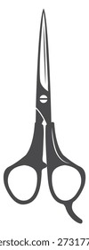 Barber scissors. Haircut shears tool black icon