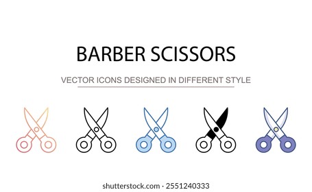 Barber Scissors icon design with white background stock illustration