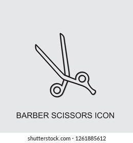 barber scissors icon . Editable line barber scissors icon from barber. Trendy barber scissors icon for web and mobile.