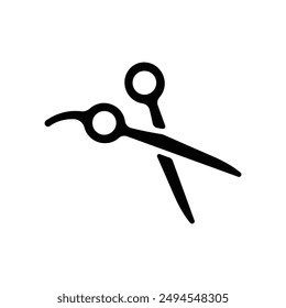 Barber scissors icon. Flat silhouette version.