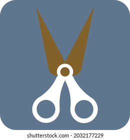 Barber scissors, illustration, vector, on a white background.