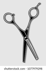 Barber scissors isolated on white background. Vector illustration.