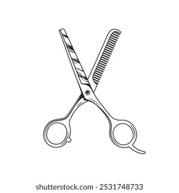 Barber scissors isolated on white background. Hair scissors icon. Vector illustration