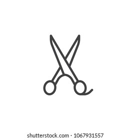 Barber scissors outline icon. linear style sign for mobile concept and web design. Hair salon simple line vector icon. Symbol, logo illustration. Pixel perfect vector graphics