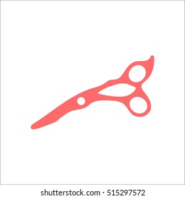Barber scissors sign flat symbol icon on background
